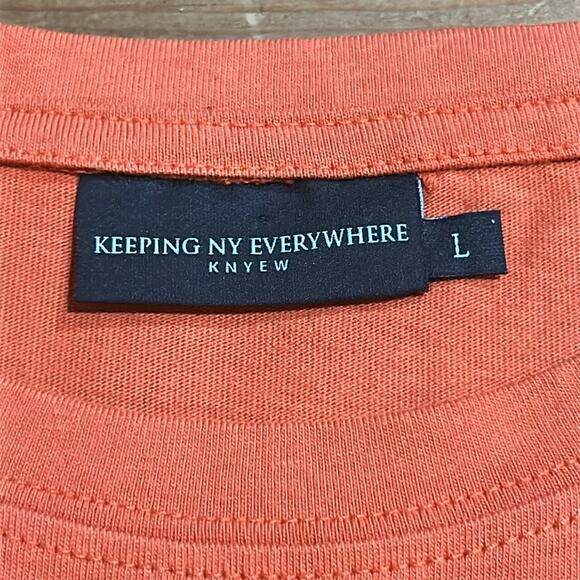 Mens Keeping NY Everywhere- KNYEW | Large  Orange T-Shirt - Picture 4 of 4